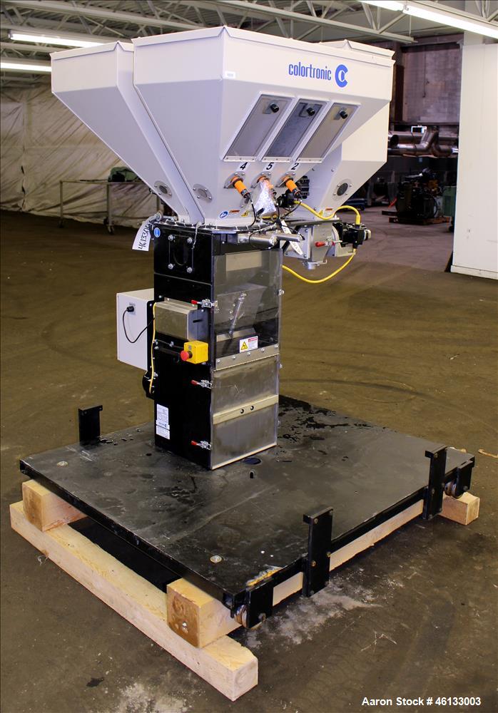 Used Colortronic 6 Component Gravimetric Slide Gate Blender, Model CSG-900-6R.