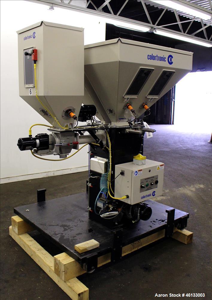 Used Colortronic 6 Component Gravimetric Slide Gate Blender, Model CSG-900-6R.