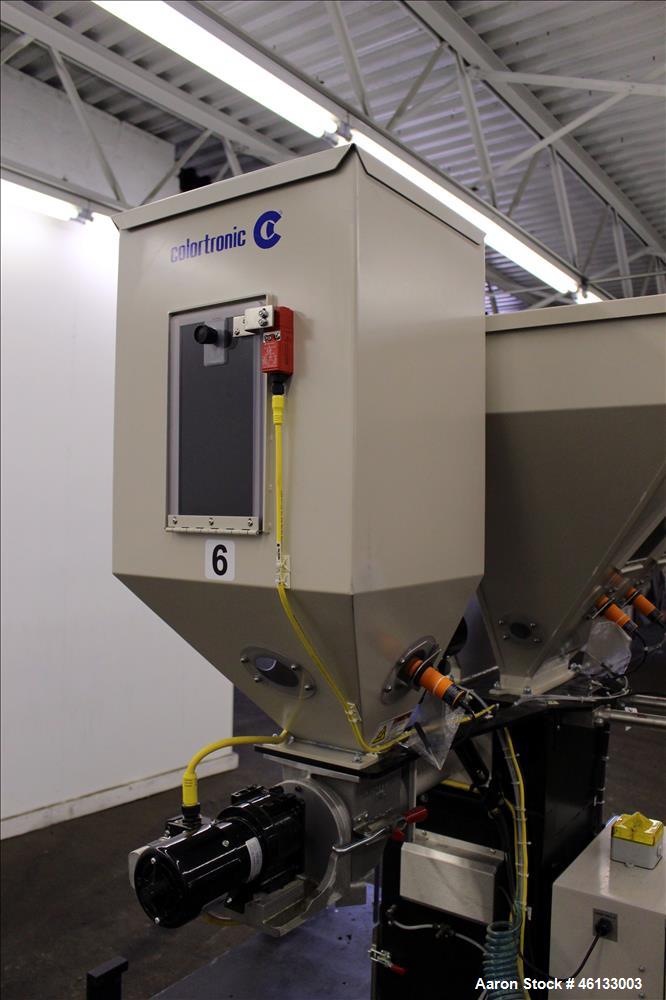 Used Colortronic 6 Component Gravimetric Slide Gate Blender, Model CSG-900-6R.