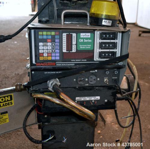 Used Conair 2 Component Weigh Scale Blender, Model WSB0220CF, Carbon Steel. Includes a Maguire controller. Blender missing parts, not complete.