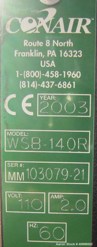Used Conair/Maguire Products 4 Compartment Weigh Scale Gravimetric Blender, Model WSB-140R, Carbon Steel. Approximate 150 pounds an hour. Built 2003. 

