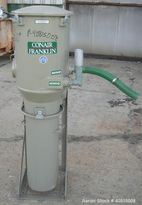 Used Conair 4 Color Blending System, Carbon Steel.  Each compartment has a top mounted vacuum loader.  Includes a Conair filter, 5 hp positive displacement blower, 1 stand, and a control panel.