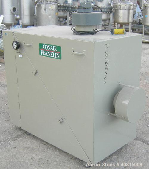Used Conair 4 Color Blending System, Carbon Steel.  Each compartment has a top mounted vacuum loader.  Includes a Conair filter, 5 hp positive displacement blower, 1 stand, and a control panel.