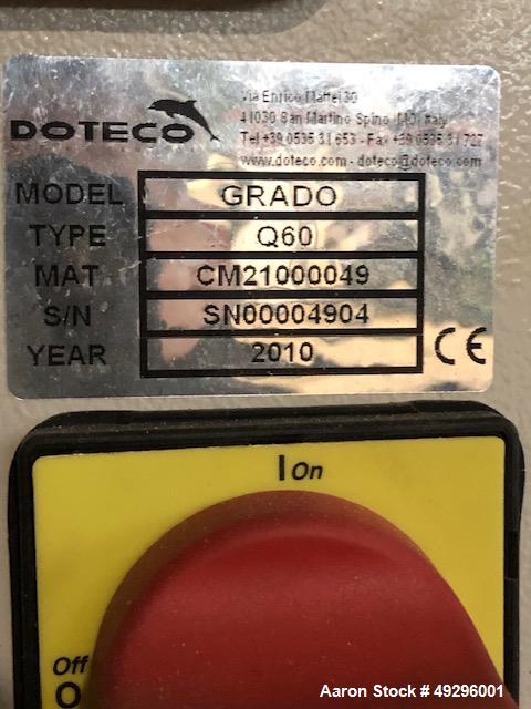 Used Doteco 6 Component Gravimetric Blending System, Model Grado, Type Q60, Serial #00004904. Includes (6) receivers, operator controls, previously installed on 5?, 250 hp 30/1 extruder. New 2010. Ra...