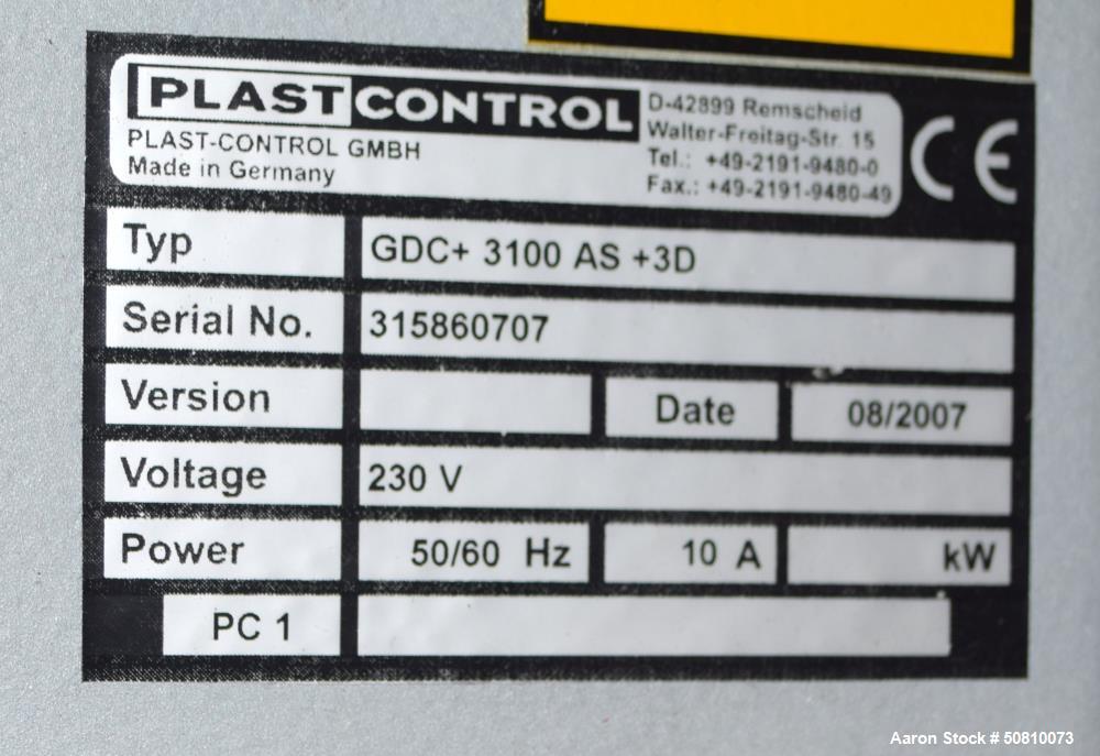 Used Plast-Control Gravimetric Dosing Measurement & Control System