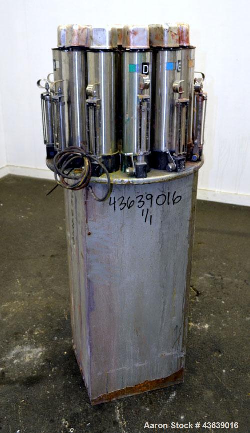 Used Harbil Manual Paint Colorant Dispenser, Model 10SC80232. (12) Canister.