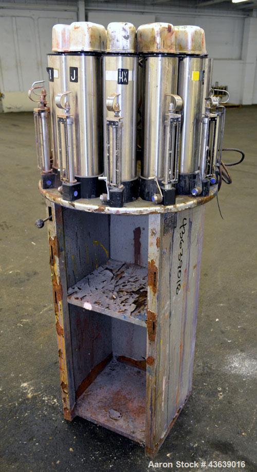 Used Harbil Manual Paint Colorant Dispenser, Model 10SC80232. (12) Canister.