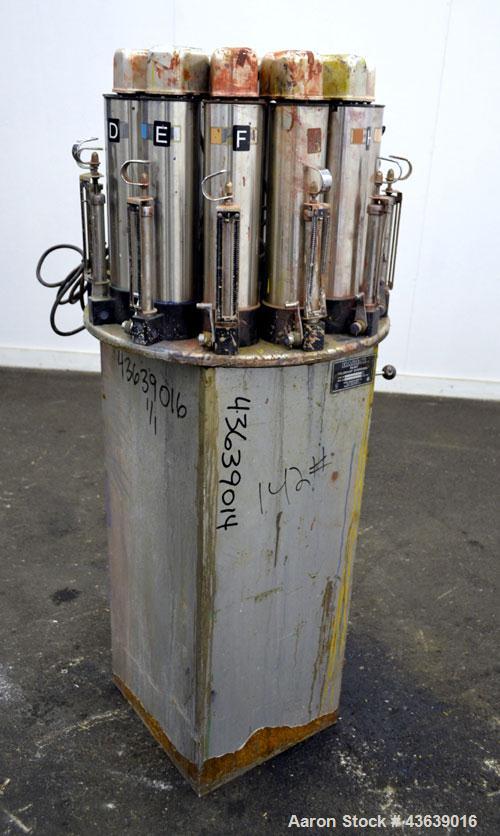 Used Harbil Manual Paint Colorant Dispenser, Model 10SC80232. (12) Canister.