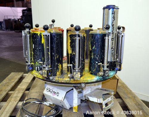 Used Harbil Manual Paint Colorant Dispenser, Model 12NSC228. (12) Canister.
