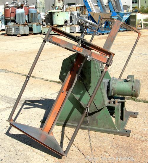 Used IMS Dual Drum Tumbler, Model TB-0355. Capacity (2) 55 gallon drums at 280 pounds per drum, minimum/maximum height 25" to 37", minimum/maximum diameter 21-1/2" to 33". Driven by a 3 hp, 3/60/208-...