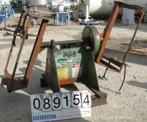 Used IMS Dual Drum Tumbler, Model TB-0355, Carbon Steel. Capacity (2) 55 gallon drums at 280 lbs per drum. Manually adjustable to accomodate 35 gallon drums. Driven by a 3 hp, 3/60/240/460 volt motor.