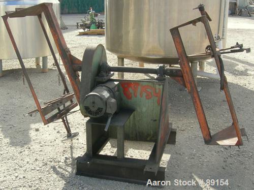Used IMS Dual Drum Tumbler, Model TB-0355, Carbon Steel. Capacity (2) 55 gallon drums at 280 lbs per drum. Manually adjustable to accomodate 35 gallon drums. Driven by a 3 hp, 3/60/240/460 volt motor.