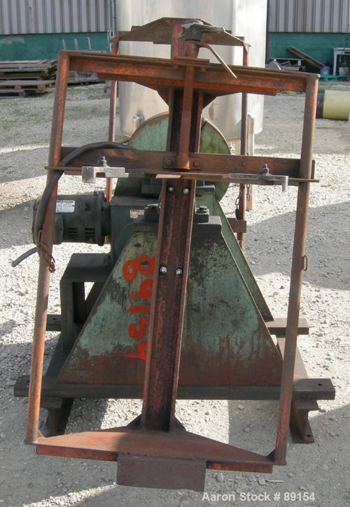 Used IMS Dual Drum Tumbler, Model TB-0355, Carbon Steel. Capacity (2) 55 gallon drums at 280 lbs per drum. Manually adjustable to accomodate 35 gallon drums. Driven by a 3 hp, 3/60/240/460 volt motor.