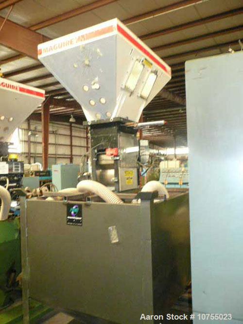 Used Maguire Model WSB240F 4 Component Blender. Up to 900 lbs/hour, 4 slide gates, hopper material level sensors, hopper site glasses, Gaylord gravity discharge into approximate 30 cubic foot materia...