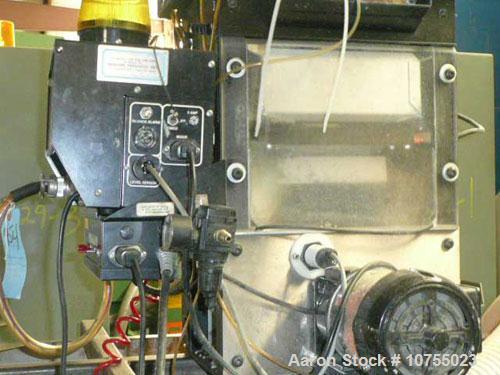 Used Maguire Model WSB240F 4 Component Blender. Up to 900 lbs/hour, 4 slide gates, hopper material level sensors, hopper site glasses, Gaylord gravity discharge into approximate 30 cubic foot materia...