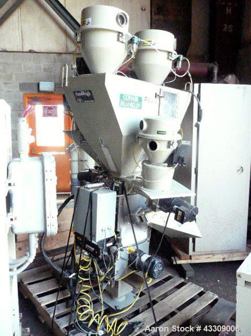 Used Maguire/Conair Franklin 4 Component Gravimetric Blending System. Includes Maguire weight scale, (4) Selectronic 5 24 vac, vacuum loader controls, vacuum receivers, and operator panel. Previously...