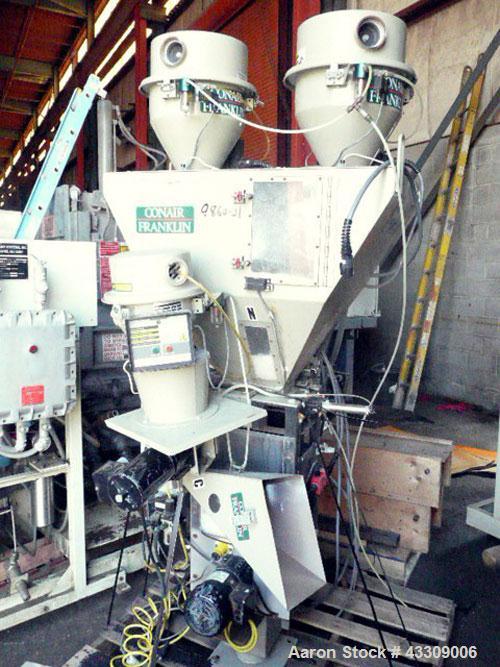 Used Maguire/Conair Franklin 4 Component Gravimetric Blending System. Includes Maguire weight scale, (4) Selectronic 5 24 vac, vacuum loader controls, vacuum receivers, and operator panel. Previously...