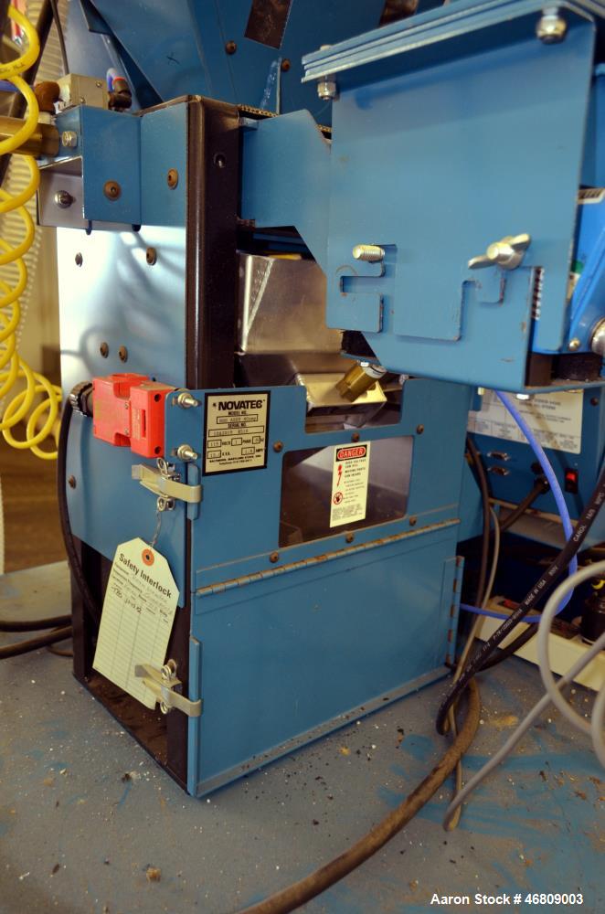 Used Novatec 4 Component NovaBlend 600 Gravimetric Blender System, 600 Pounds Per Hour Capacity. Consists of: (4) Compartments, (4) Novatec vacuum loaders, model VL5, (4) vacuum loader controllers, (...