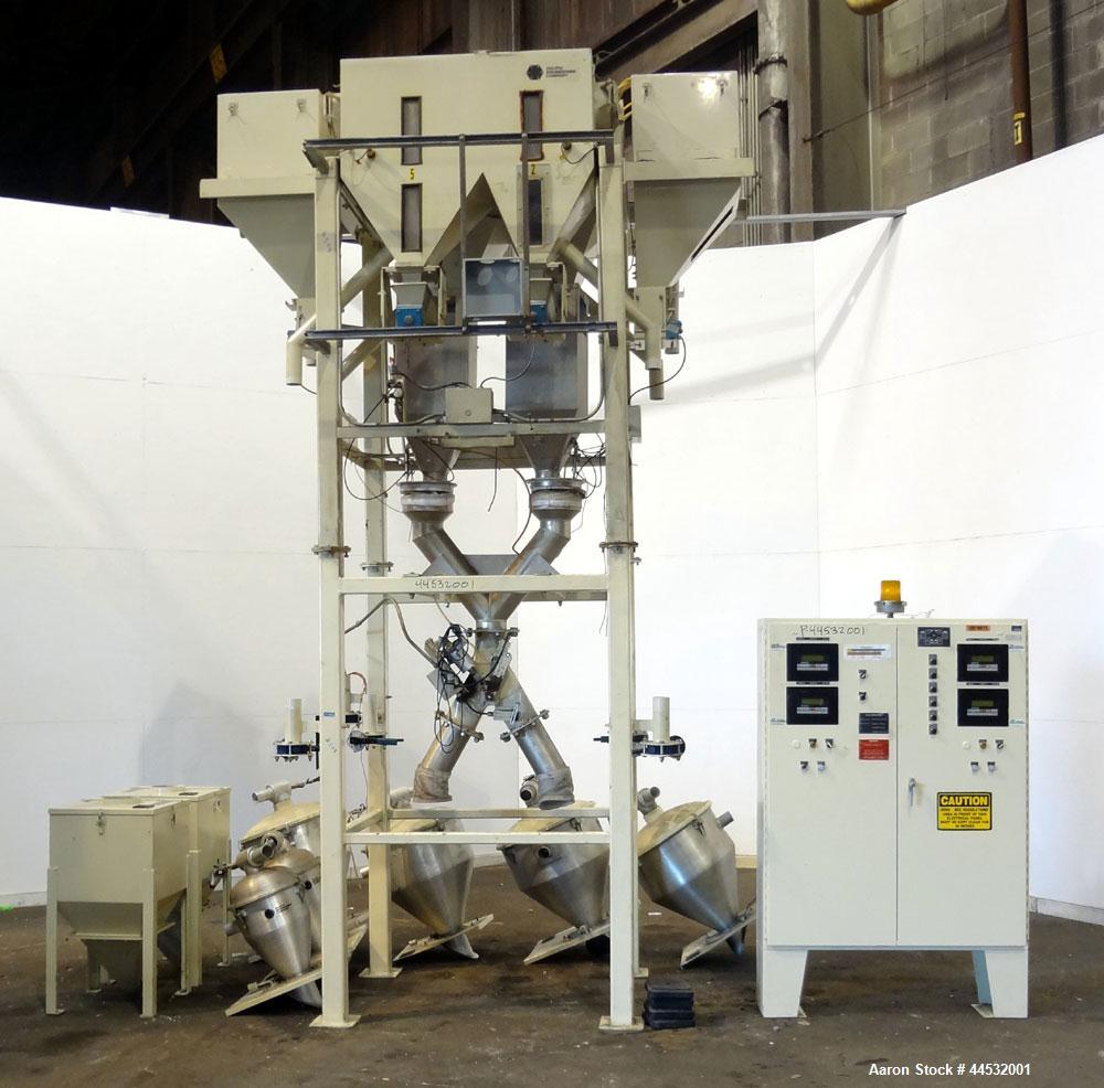 Used Carbon Steel Pacific Engineering 6 Compartment Weigh Scale Blender, Model MBWB-VI