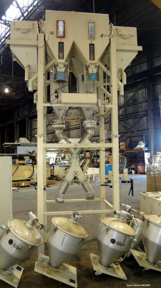 Used Carbon Steel Pacific Engineering 6 Compartment Weigh Scale Blender, Model MBWB-VI