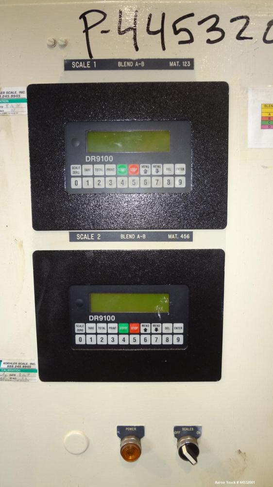 Used Carbon Steel Pacific Engineering 6 Compartment Weigh Scale Blender, Model MBWB-VI