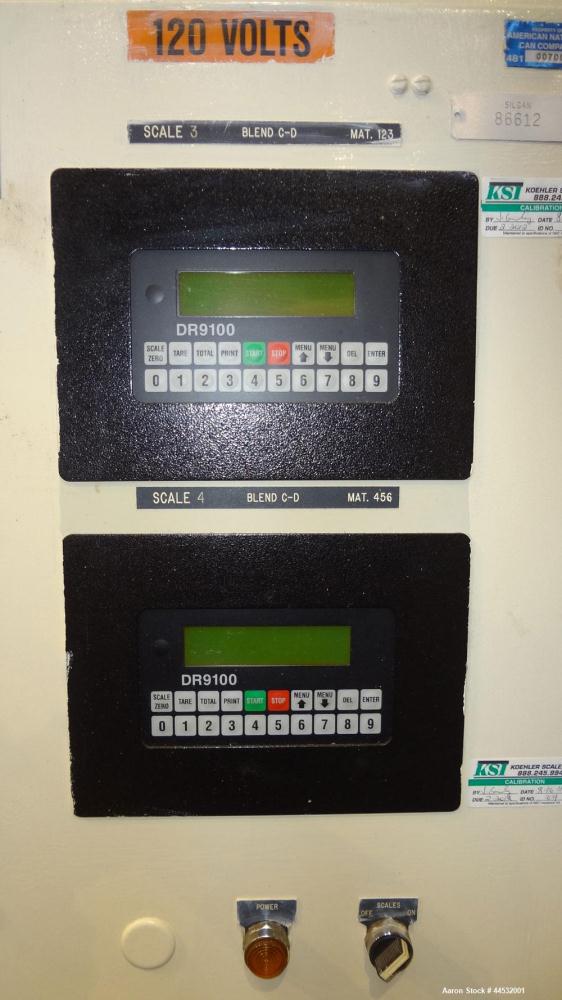 Used Carbon Steel Pacific Engineering 6 Compartment Weigh Scale Blender, Model MBWB-VI
