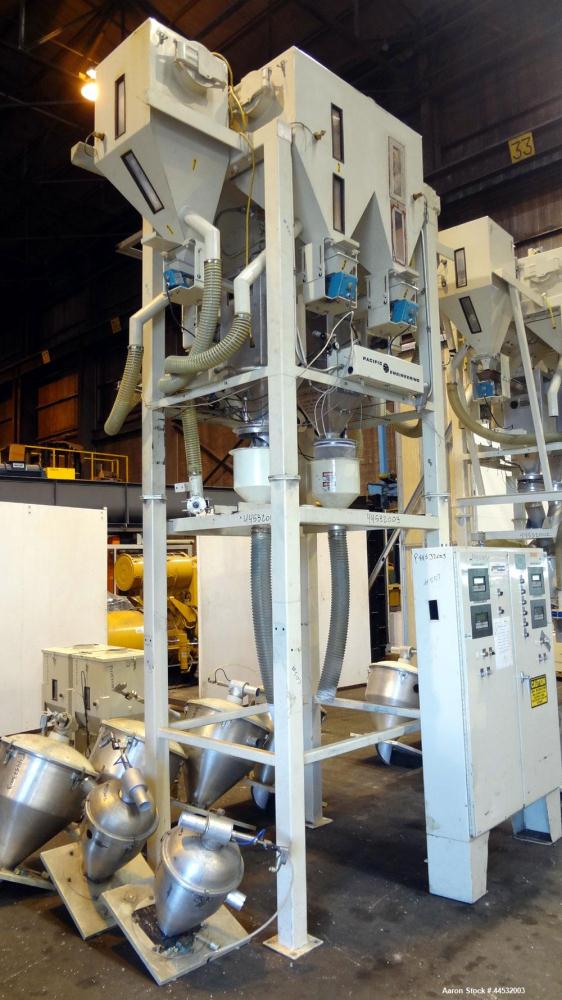 Used Carbon Steel Pacific Engineering 6 Compartment Weigh Scale Blender, Model MBWB-VI