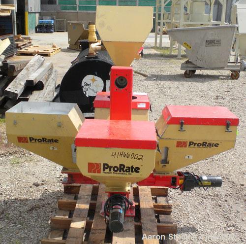 Used Premier Pneumatics Pro Rate 5 Component Feed System. 5 feed hoppers, includes (2) vacuum loaders, (4) 1/4 hp DC drives and digital controls. Provision for 1 more feed hopper. Unitized on a carbo...