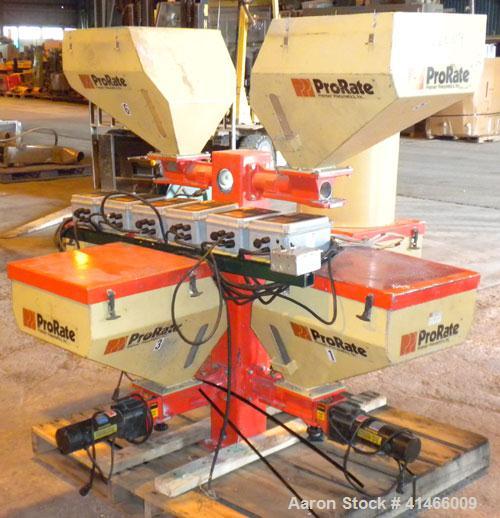 Used Premier Pneumatics Pro Rate 6 Component Feed System. (6) 17" x 17" feed hoppers. Includes (2) vacuum loaders, (4) 1/4 hp DC drives, and digital controls. Unitized on a carbon steel pole.