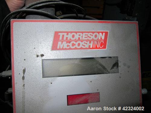 Used Thoresen McCosh Gravimetric Blender, Carbon Steel. (4) Color bins. Includes a Gravimetric contol panel and a blender, driven by a 1/2 hp, 1/60/115/230 volt, 1725 rpm gear motor, ratio 66 to 1. M...