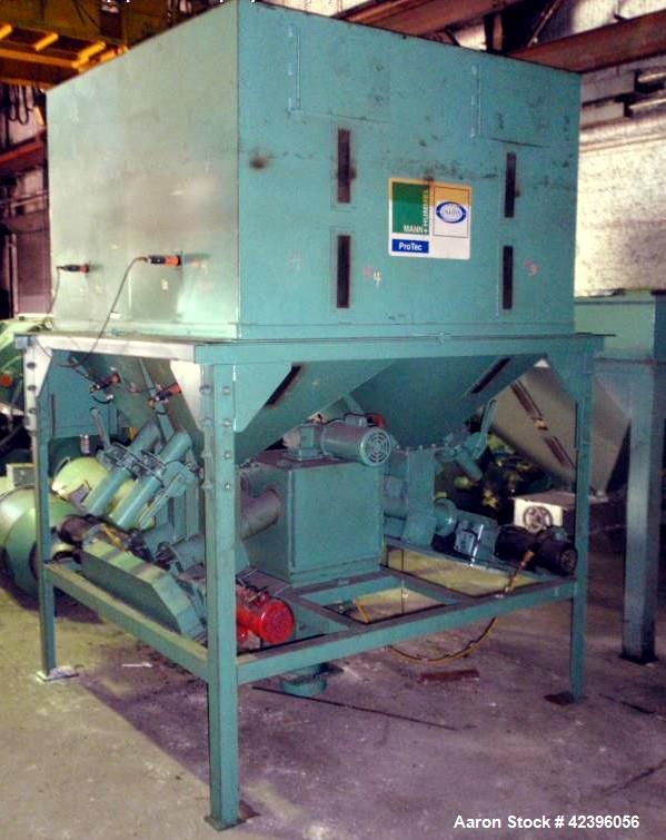 Used Unadyn Protec Hopper Loader Blender System Consisting Of: (1) Unadyn 4 compartment blender, model HMN-4, serial# 150893.04-0996, Unadyn Omni III E controls, (1) Unadyn Protec hopper, (1) Unadyn ...