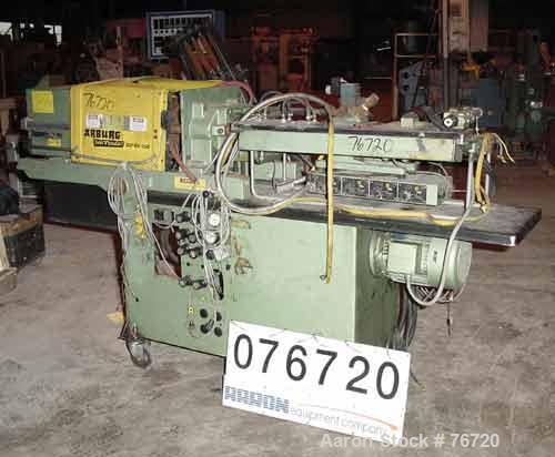 Used Arburg Allrounder Injection Mold Machine, Model 221-55-250. 25 ton clamping pressure. Platen size 13.46" x 9.84". Distance between tie bars 8.70". Max daylight 19.68". Max stroke of hydraulic ej...