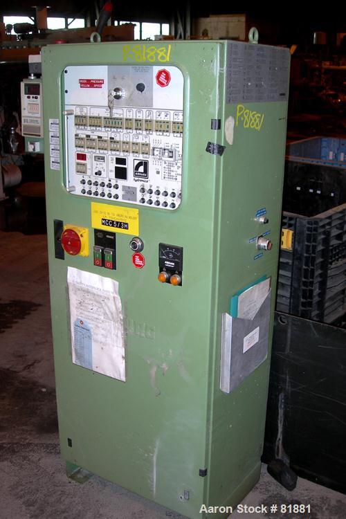USED: Arburg Allrounder injection mold machine, model 320-210-750,  83 ton clamping pressure. Platen size 19.3" x 19.3". Distance between tie bars 12.6". Max daylight 24.6". Max stroke of hydraulic e...