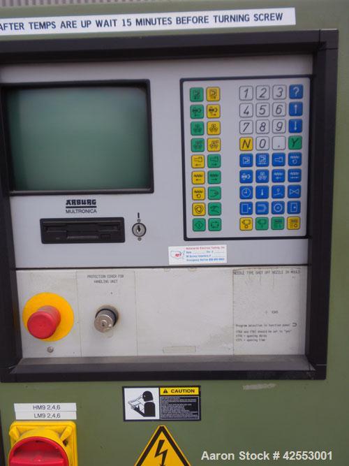 Used Arburg Allrounder Injection Mold Machine, model 370 M 800-225, 81.5 ton (800 Kn) clamping force. Approximate 4.27 ounce shot. Opening stroke maximum 500mm (19.6’’), mould installation height min...
