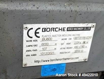 Borche Horizontal Injection Molding Machine, Model BU600