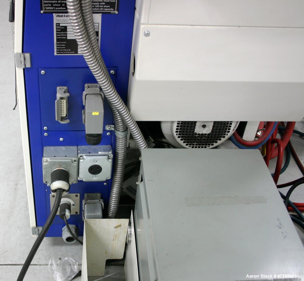 Used Battenfeld Injection Molding Machine, Model 35/75. B2 Controls, 18MM screw diameter, 1/2" nozzle radius. 230V/3/60 main electric motor. Euromap platens, manual mechanical ejector coupling, mecha...