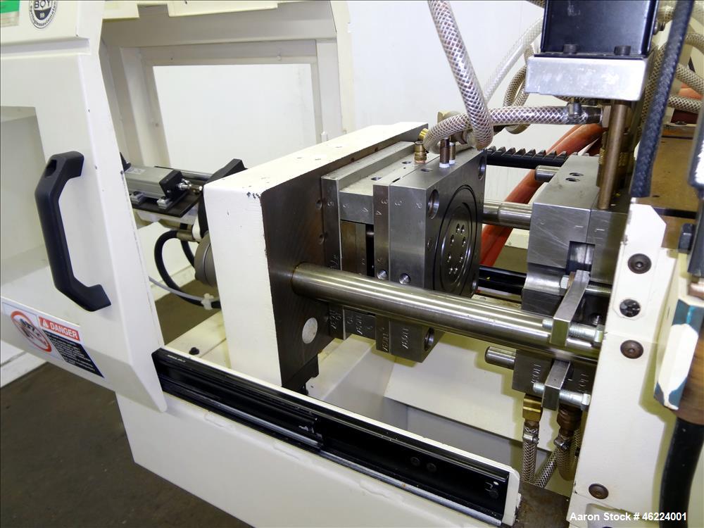 Used Boy Injection Molder, Model 12M. Approximate 13 tons. 160 BAR. Distance Between Tie Bars 259mm. Tie Bar Diameter 35mm. Maximum Plate Distance 300mm. Minimum Plate Distance 100mm. Screw Diameter ...