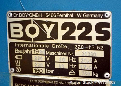 Used Boy Machines 22 S Dipronic Horizontal Injection Molder