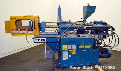Used Boy Machines 22 S Dipronic Horizontal Injection Molder, 22 Tons, Model 220-52. Approximate 1.12 oz. shot size. Maximum platen daylight 15.75", maximum opening stoke (adjustable) 7.87", minimum m...