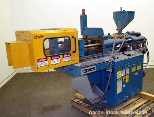 Used Boy Machines 22 S Dipronic Horizontal Injection Molder, 22 Tons, Model 220-52. Approximate 1.12 oz. shot size. Maximum platen daylight 15.75", maximum opening stoke (adjustable) 7.87", minimum m...