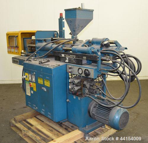 Used Boy Machines 22 S Dipronic Horizontal Injection Molder, 22 Tons, Model 220-52. Approximate 1.12 oz. shot size. Maximum platen daylight 15.75", maximum opening stoke (adjustable) 7.87", minimum m...