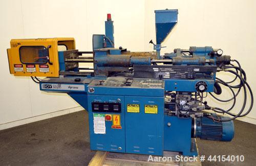 Used Boy Machines 22 S Dipronic Horizontal Injection Molder, 22 Tons, Model 220-52. Approximate 1.12 oz. shot size. Maximum platen daylight 15.75", maximum opening stoke (adjustable) 7.87", minimum m...