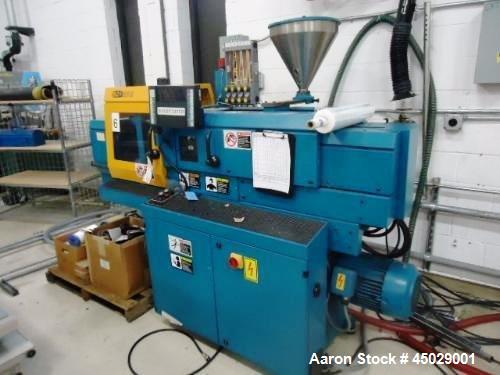 Used Boy Machines 25 M Horizontal Injection Molder, 25 Tons, Model 25 M. Maximum injection volume 2.43 oz, maximum opening stroke 200mm, maximum distance between 40mm diameter tie bars 254mm x 254mm,...