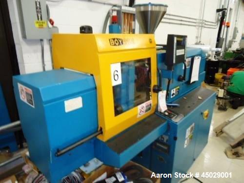 Used Boy Machines 25 M Horizontal Injection Molder, 25 Tons, Model 25 M. Maximum injection volume 2.43 oz, maximum opening stroke 200mm, maximum distance between 40mm diameter tie bars 254mm x 254mm,...