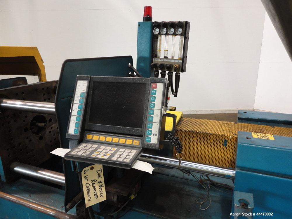Used Boy Machines 50M Horizontal Injection Molder, 50 Tons, Model 50M. Maximum injection volume 29 oz., maximum opening stoke 13.7”, plate distance 0.8” to 23.6”, clear width between 2.16” diameter t...