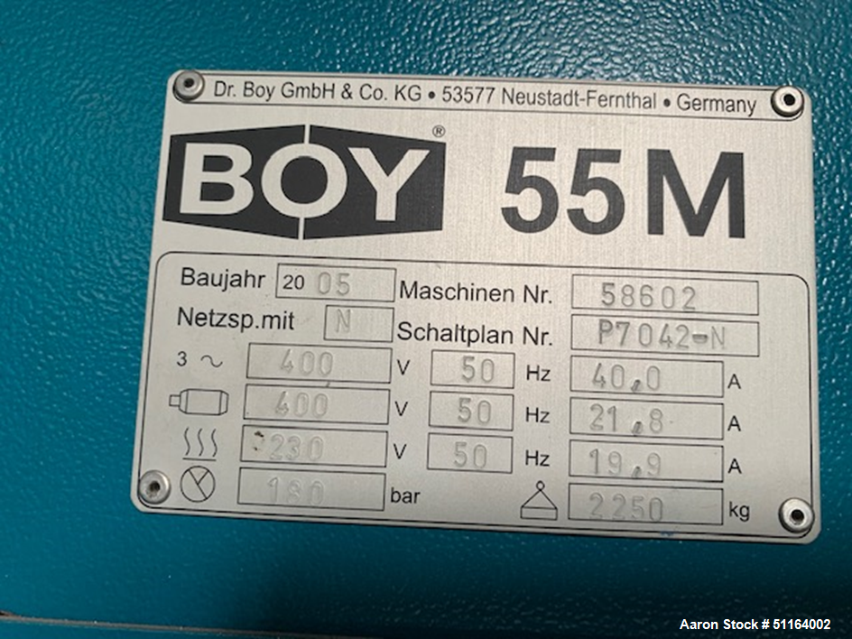 Used- BOY GmbH & Co. KG Horizontal Injection Molding Machine