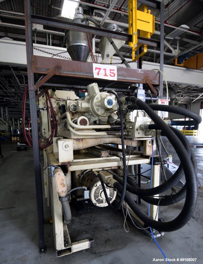 Used Cincinnati Milacron Vista Horizontal Injection Molder, 300 Ton, Model 300-21. Clamp force approximate 300 tons, approximate maximum daylight 48", approximate platen size 36.8” x 36.2”, approxima...
