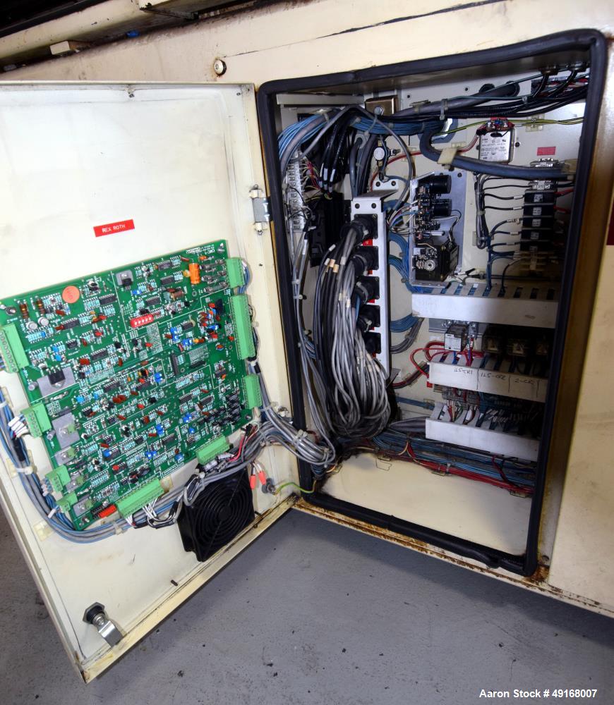 Used Cincinnati Milacron Vista Horizontal Injection Molder, 300 Ton, Model 300-21. Clamp force approximate 300 tons, approximate maximum daylight 48", approximate platen size 36.8” x 36.2”, approxima...