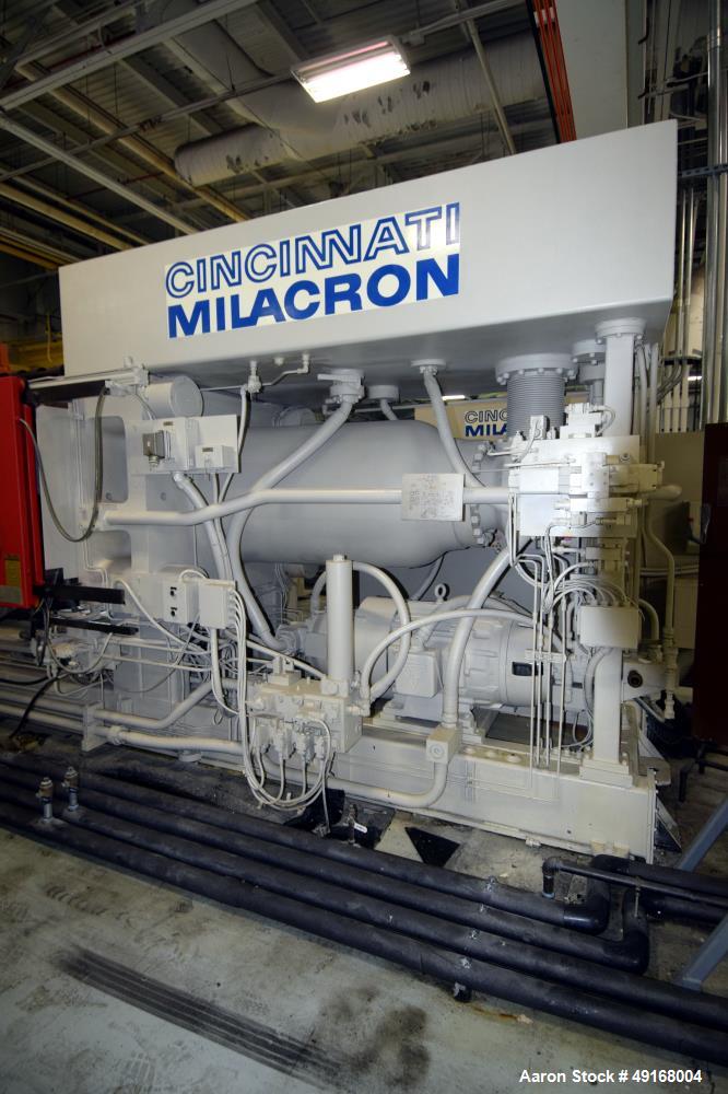 Used Cincinnati Milacron Horizontal Injection Molder, 700 Ton, Model 700-32 W/P. Clamp force approximate 700 tons, approximate maximum daylight 70", approximate platen size 54.5" x 54.5", approximate...