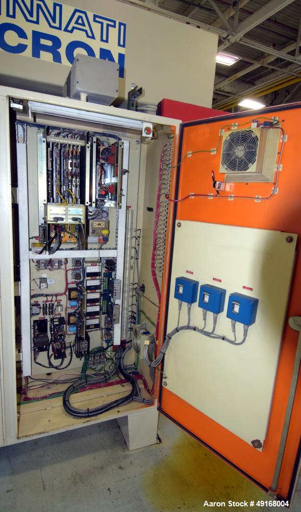 Used Cincinnati Milacron Horizontal Injection Molder, 700 Ton, Model 700-32 W/P. Clamp force approximate 700 tons, approximate maximum daylight 70", approximate platen size 54.5" x 54.5", approximate...